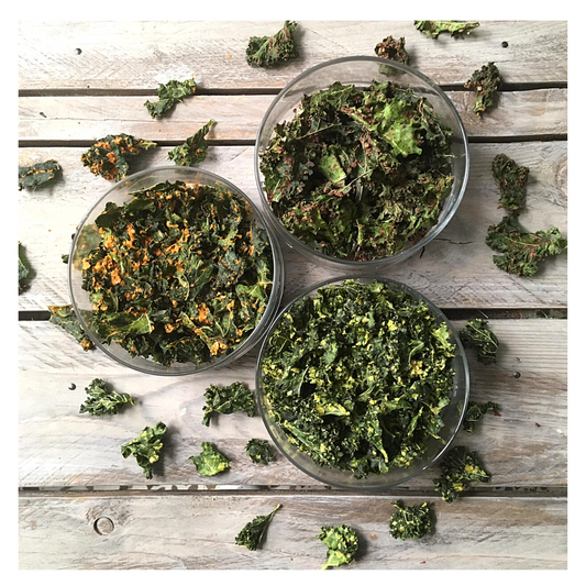 Bio chips de kale deshidratado. 100% natural, sin azúcares añadidos, conservantes ni aditivos. Natursnacks snacks y frutas deshidratadas saludables 